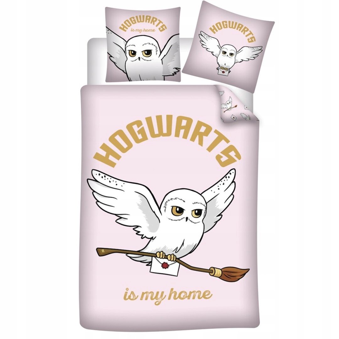 HARRY POTTER HOGWARTS SOWA RÓŻOWA POŚCIEL KOMPLET POŚCIELI 140X200