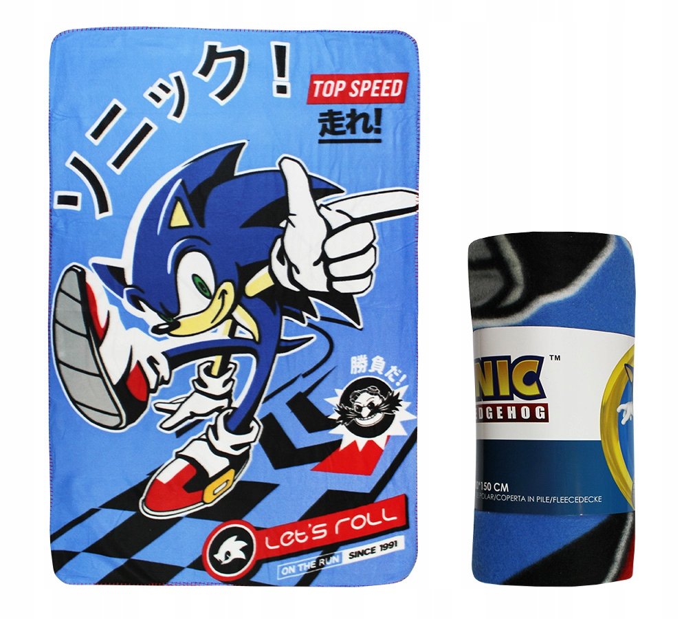 SONIC HEDGEHOG KOC POLAROWY DZIECIĘCY 100x150CM