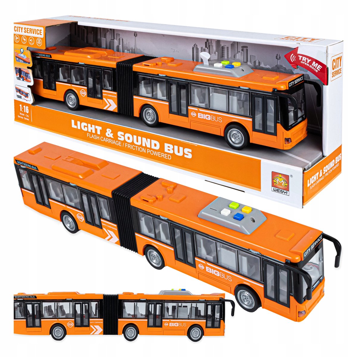 Duży Autobus Otwierane Drzwi Dźwięki Światła Napęd