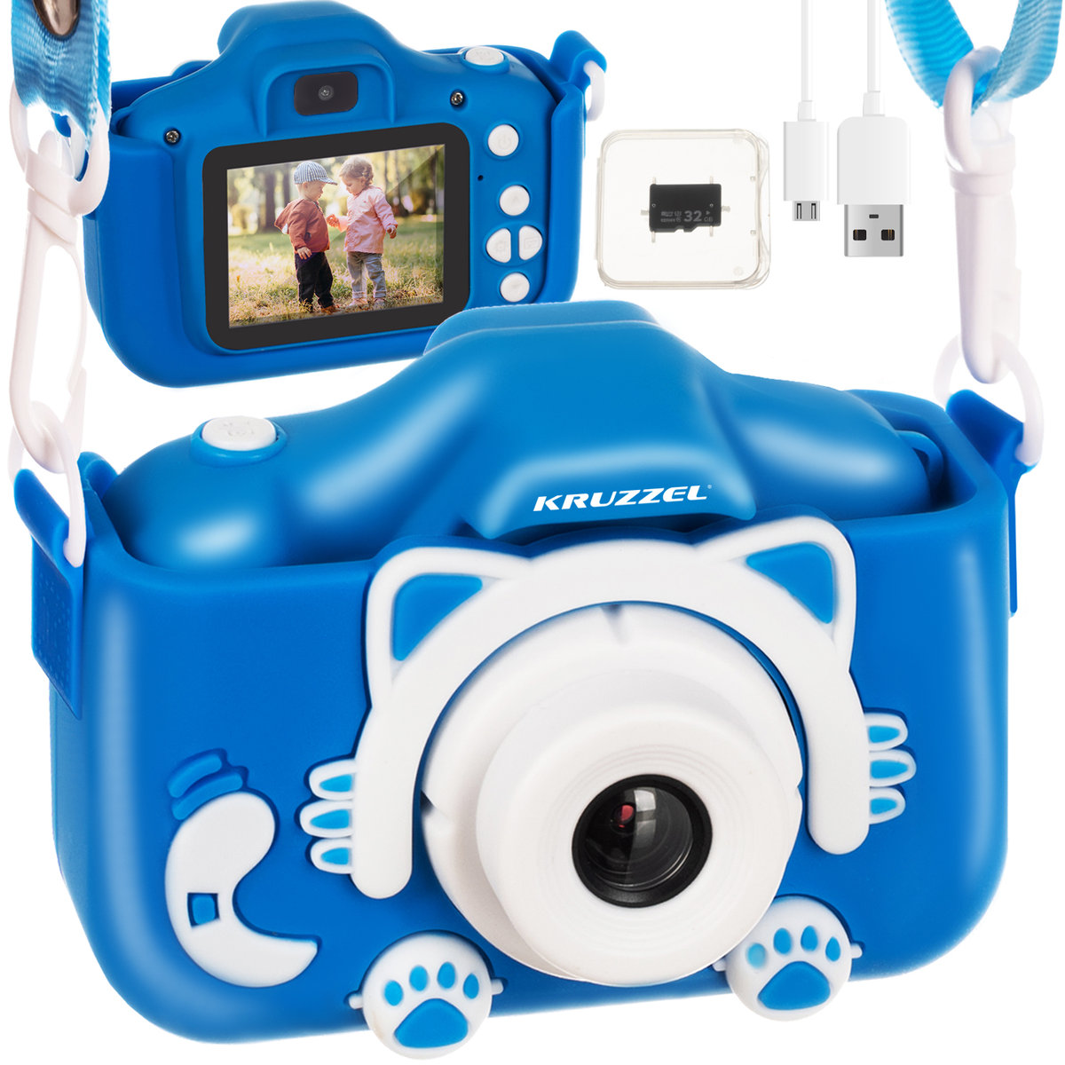 Aparat dla Dzieci Cyfrowy Kamera Fotograficzny + Karta 32gb Full HD Kotek KRUZZEL