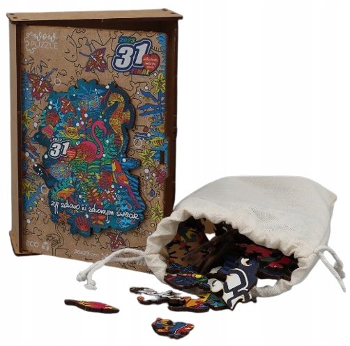 Kreatywne puzzle drewniane 101 el. WOŚP 31 FINAŁ