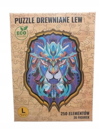 Kreatywne puzzle drewniane duże LEW 250 elementów