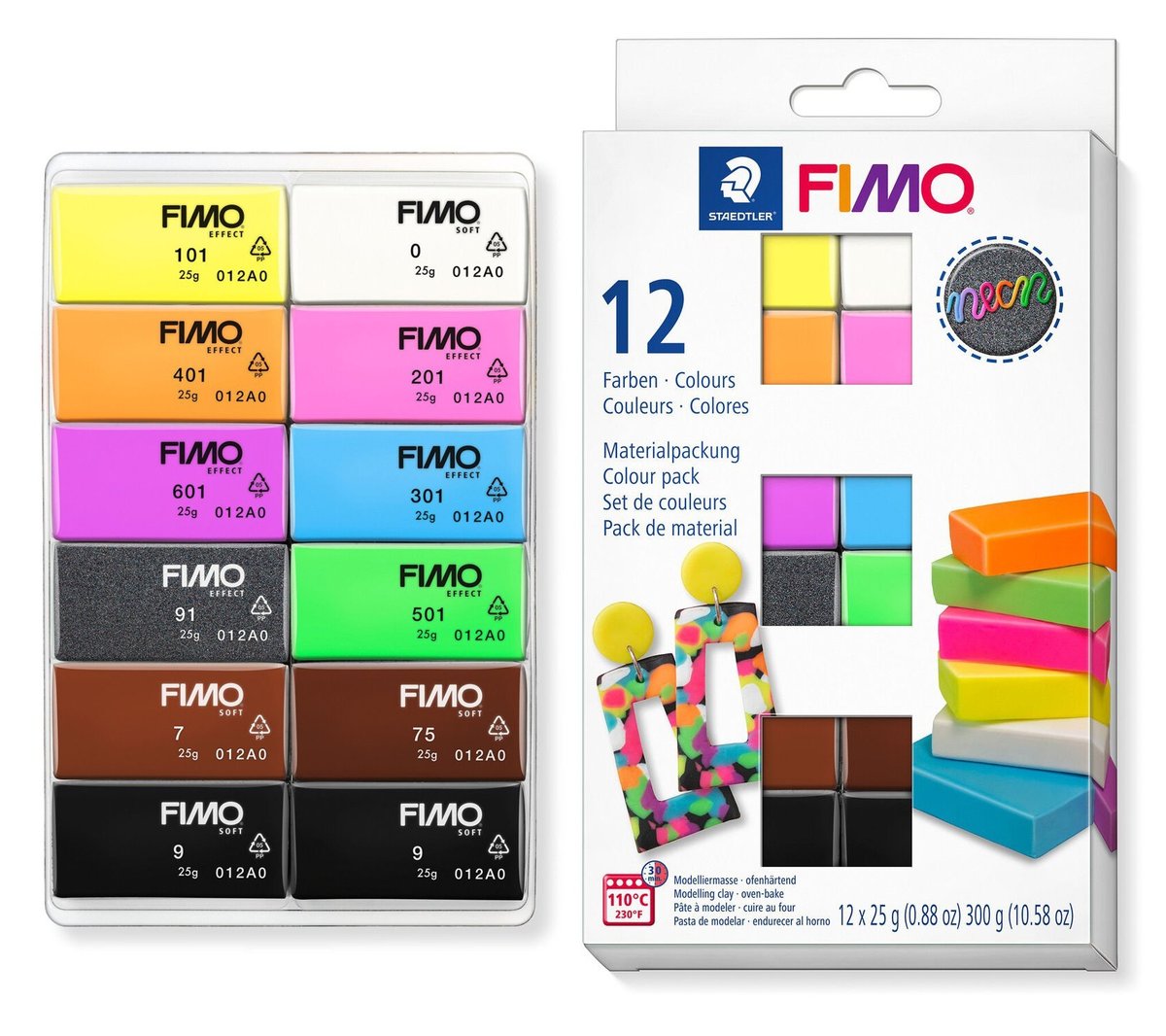 Zestaw masy termoutwardzalnej FIMO SOFT kolory NEON 12x25g Staedtler