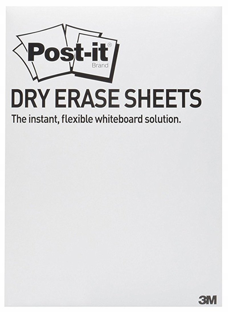 EU Post-it Suchościeralna folia w arkuszach POST-IT Dry Erase DEFPACKL 28x39cm 15ark. białe 3M-70006850773