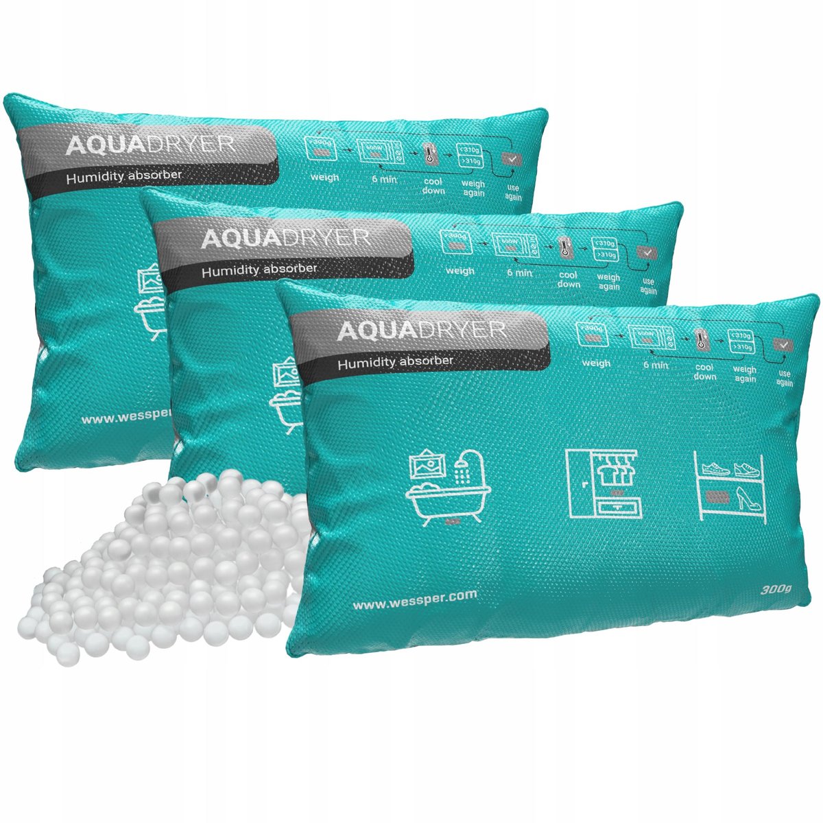 POCHŁANIACZ WILGOCI DO AUTA SAMOCHODOWY 3x