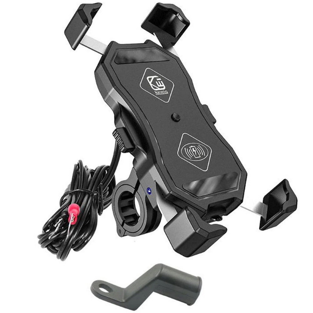 NOX Motorcycle Phone Holder 15W Wireless Charger USB QC3.0