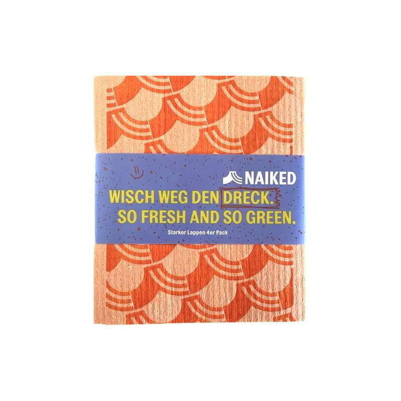 NAIKED, Ścierki gąbczaste do naczyń i czyszczenia powierzchni, 4 szt.