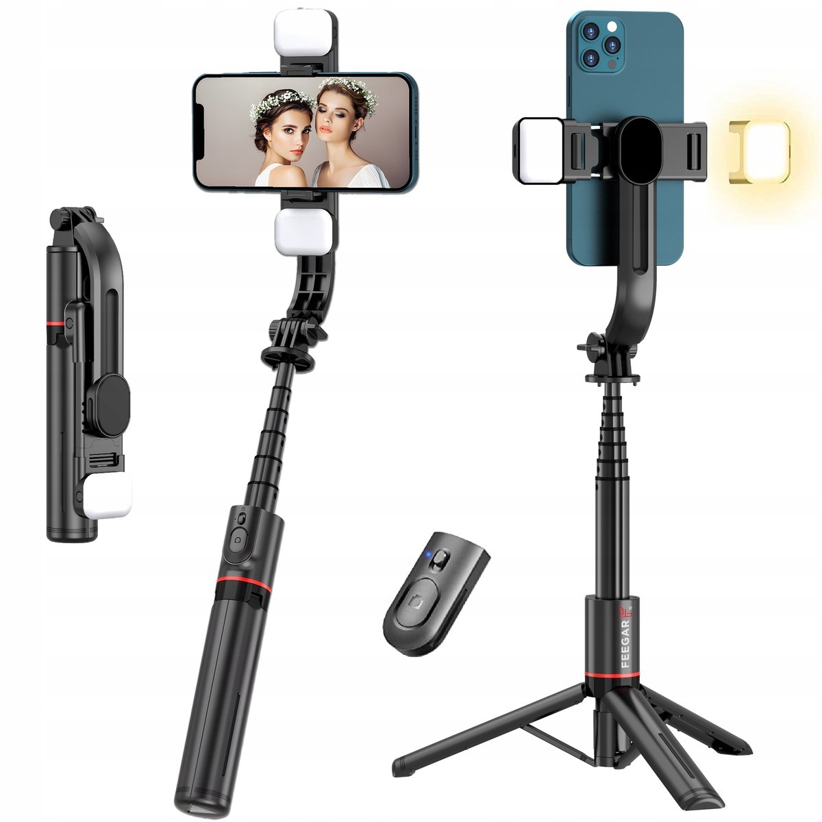 Feegar Kijek Do Selfie Stick Tripod Bluetooth Led