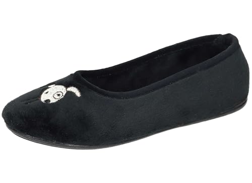 Manitu Damskie kapcie 340059-01, czarne, rozmiar 39, czarny, 39 eu