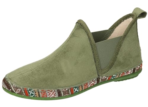 Manitu Damskie kapcie 340053-07, zielone, 40 EU, zielony, 40 EU