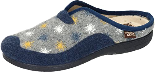 Manitu Damskie 320157-05 kapcie domowe, niebieskie, rozmiar 40, niebieski, 40 EU