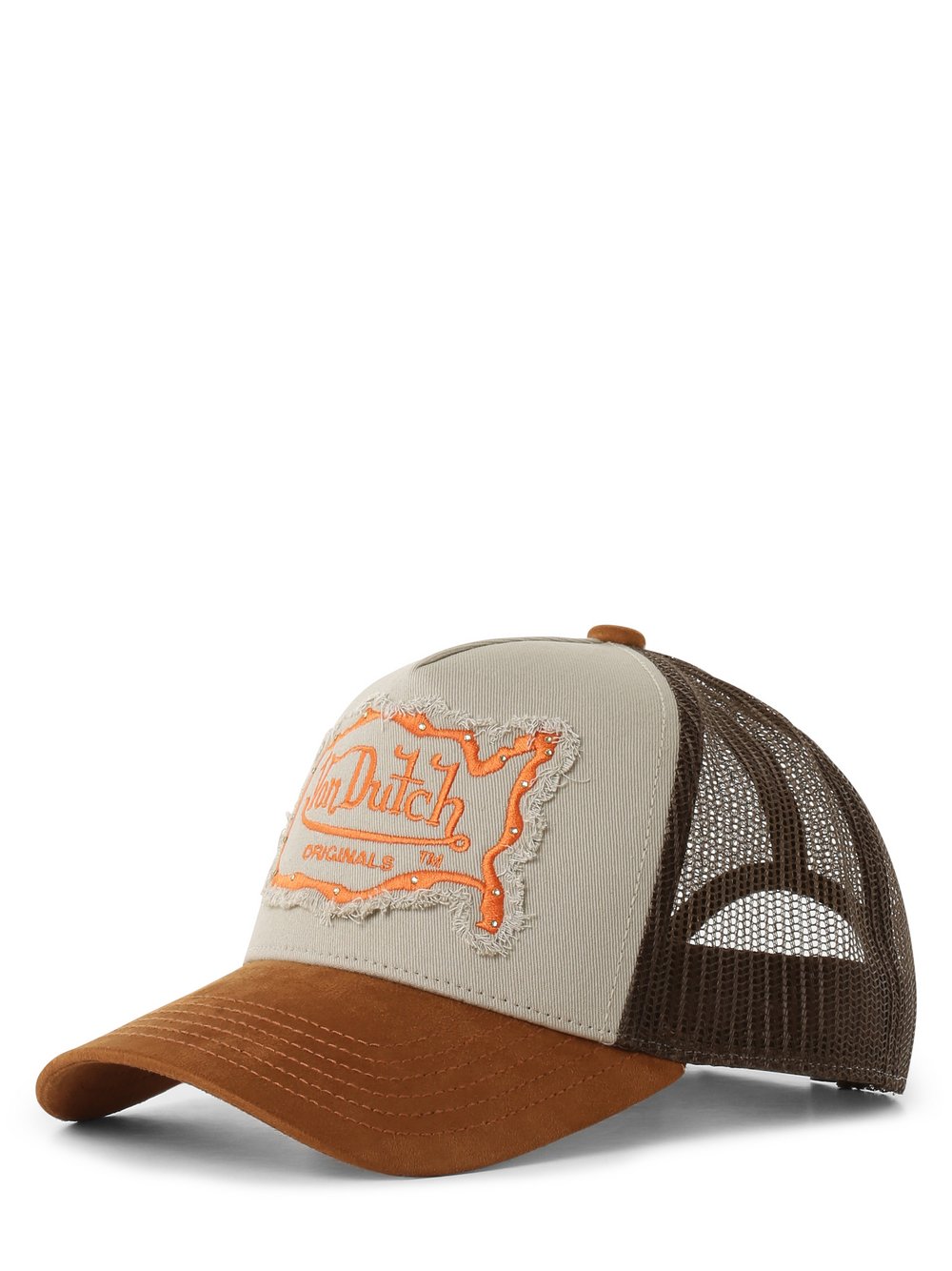 Von Dutch - Damska czapka z daszkiem  Trucker Arizona, beżowy|brązowy|pomarańczowy