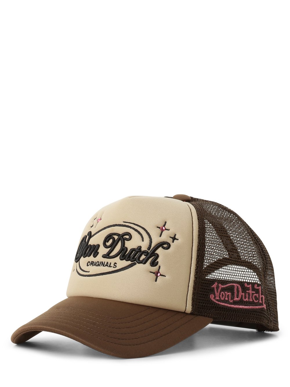 Von Dutch - Damska czapka z daszkiem  Trucker Lund, beżowy|brązowy