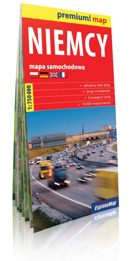 Niemcy. Mapa samochodowa 1:750 000