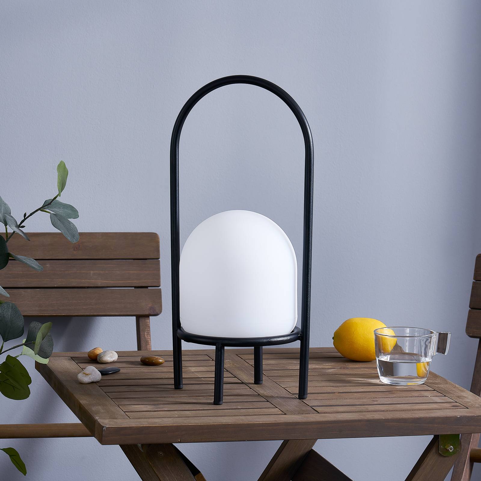 Lindby Eleia lampa tarasowa LED, akumulator