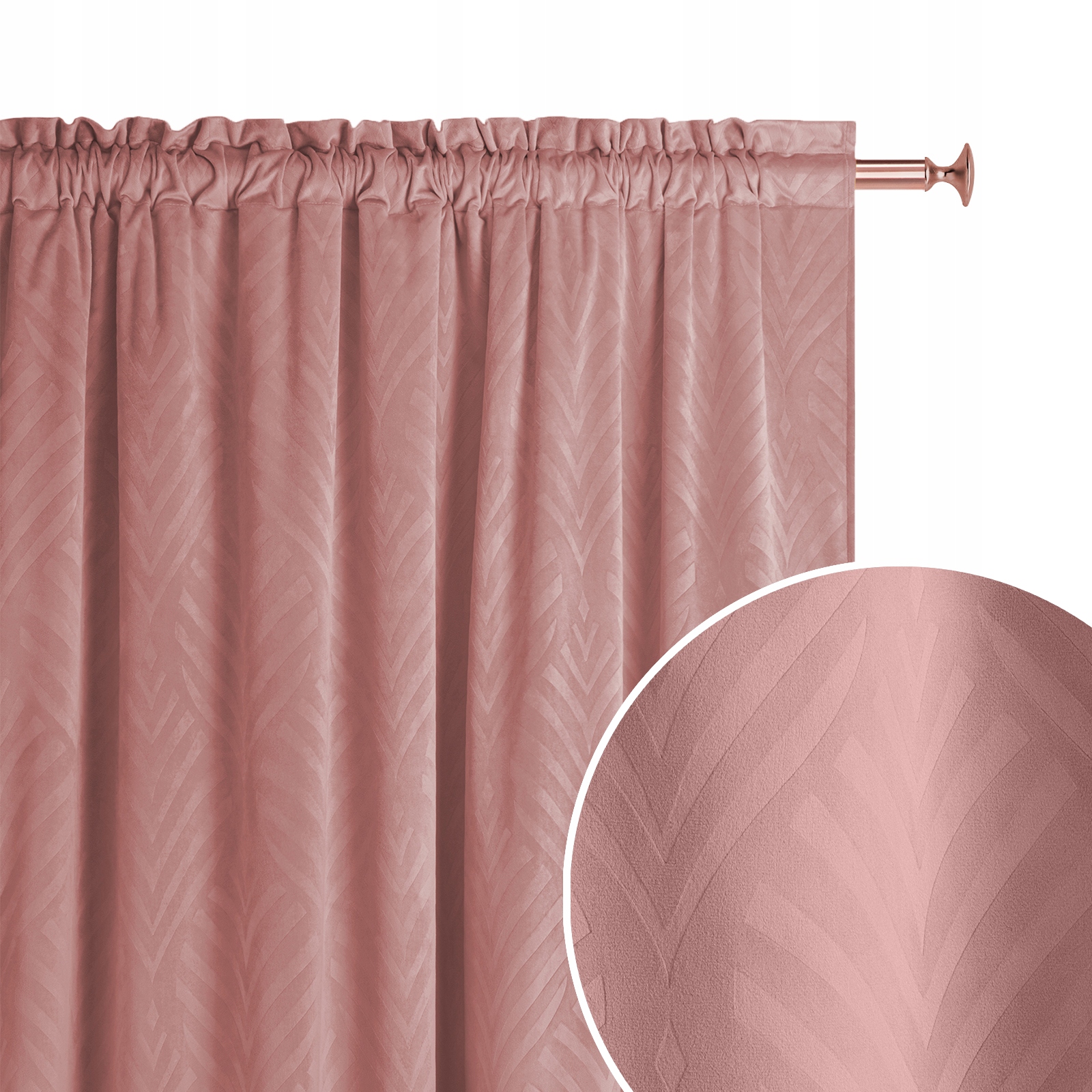 Room99 ZASŁONA WELUROWA LEAFLY - RÓŻ INDYJSKI 140x250 TAŚMA 5908224061294