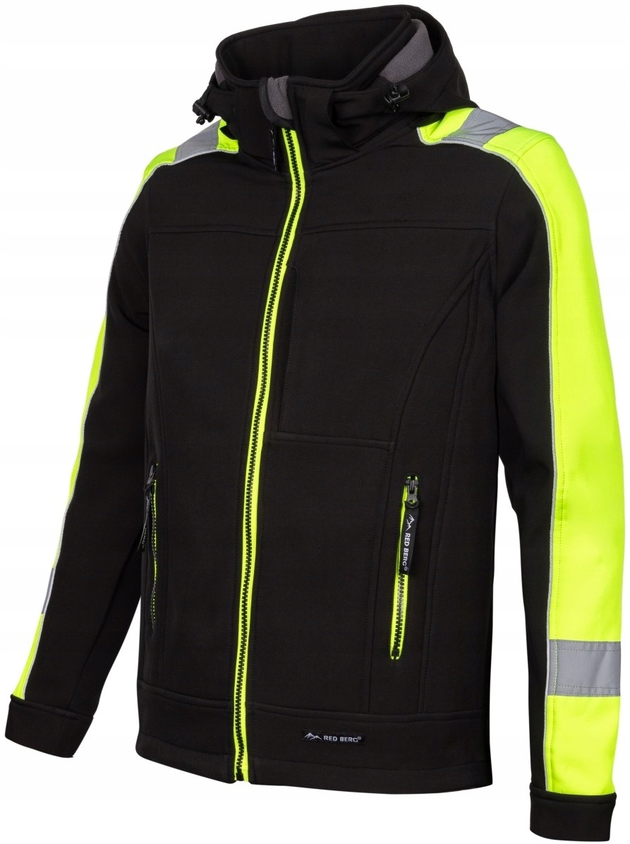 Wodoodporna kurtka robocza Odblaskowa Softshell odblaskowy z Kapturem r. M