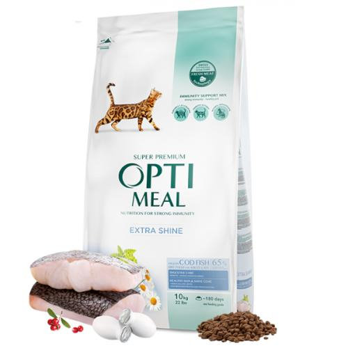 Optimeal Extra Shine Z Dorszem - Sucha Karma Dla Kota 10Kg