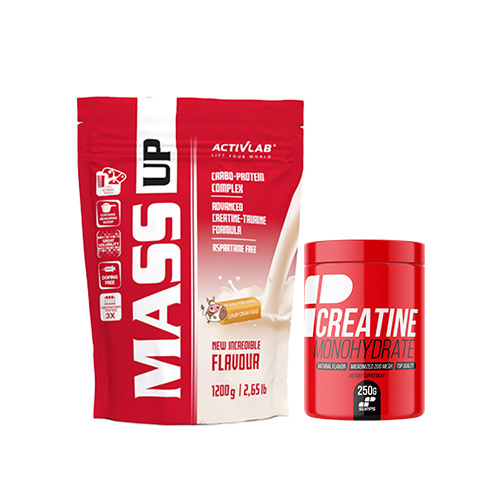 ACTIVLAB Mass Up - 1200g - Fudge (krówka) + MP SUPPS Creatine Monohydrate 200 MESH - 250g