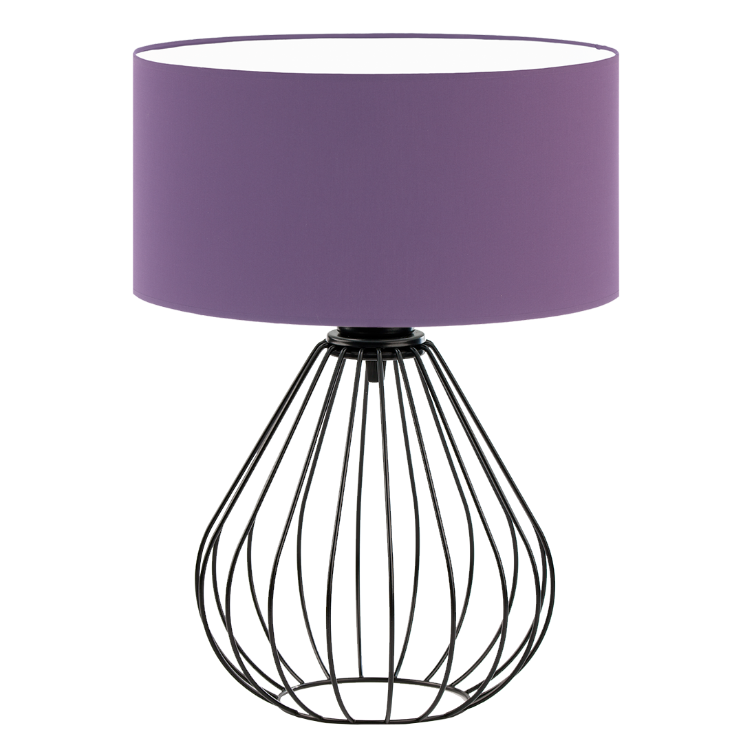 Fioletowa lampa stołowa z cylindrycznym kloszem LUKKA
