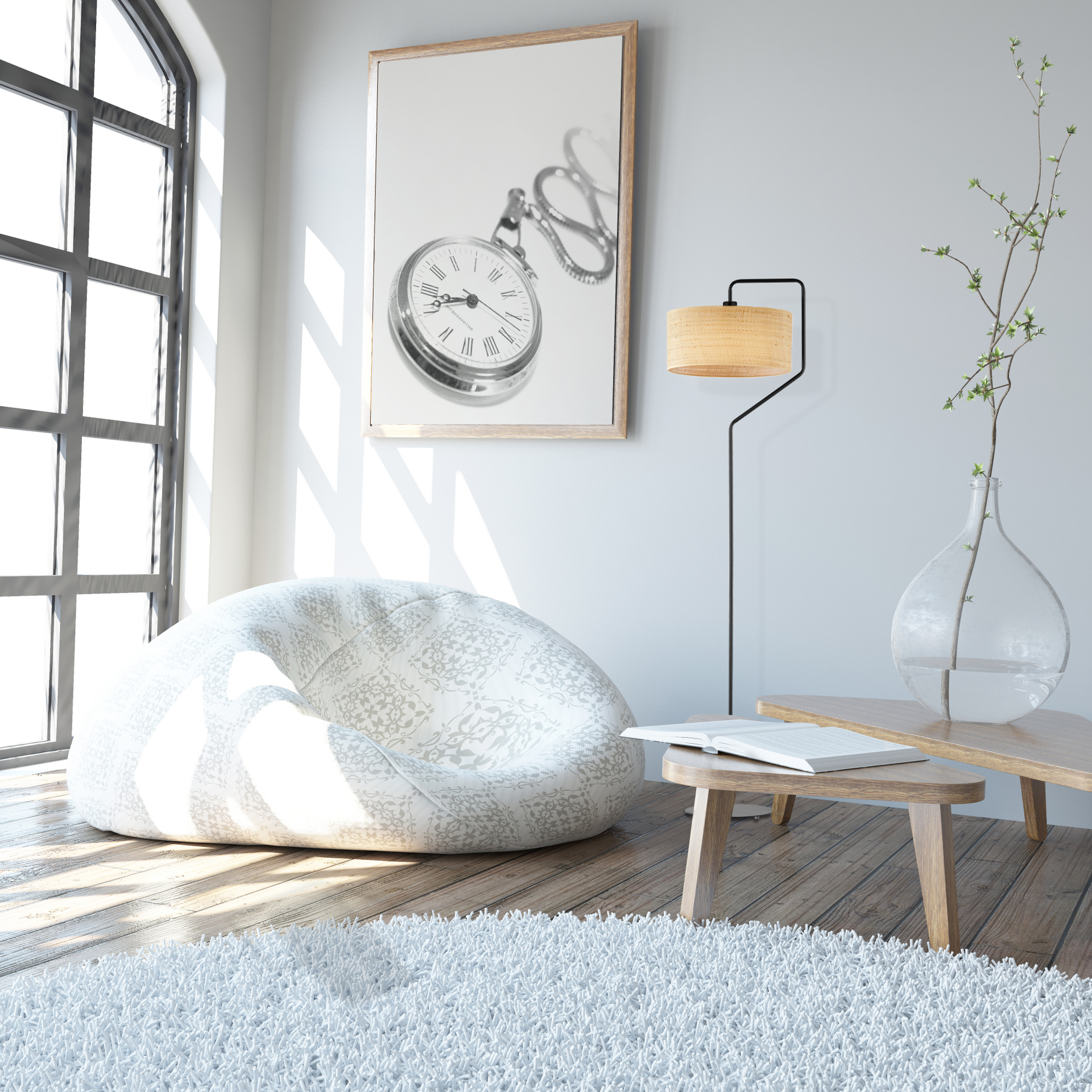Lampa stojąca rattanowa TESALLIA BOHO