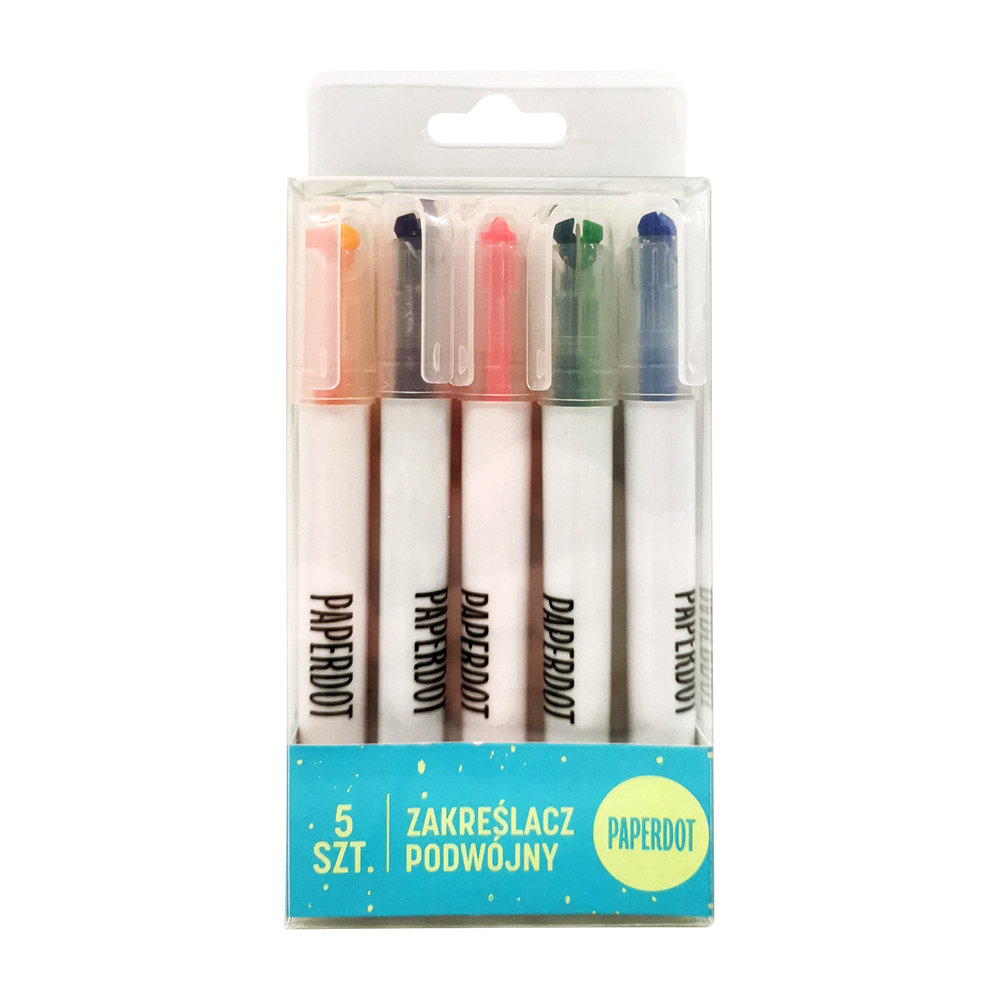 Paperdot, Zakreślacz podwójny, 5 sztuk