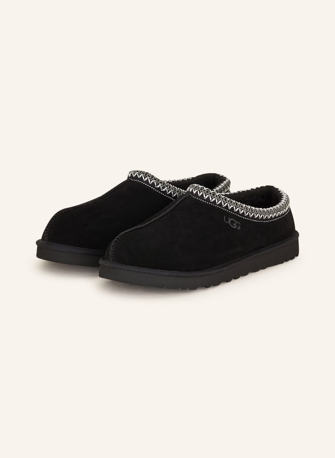 Ugg Kapcie Tasman Z Prawdziwym Futrem schwarz