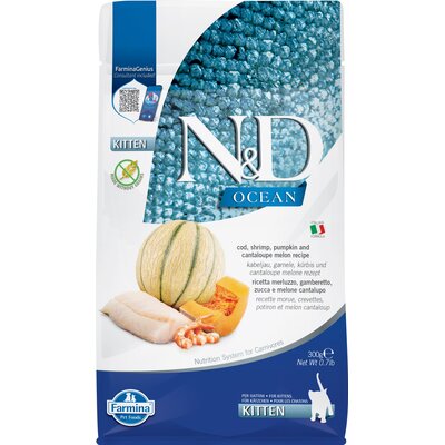 Farmina N&D Ocean Cat Kitten cod shrimp pumpkin & cantaloupe melon 0,3 kg