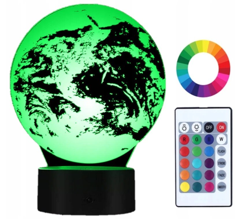 Lampka Nocna 3D Led Globus Kula Ziemska Grawer Planeta