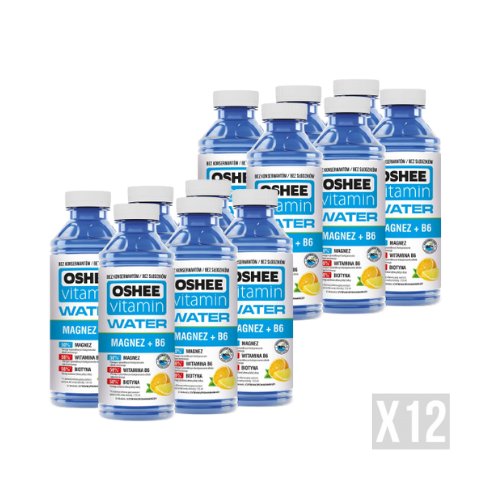 12X Oshee Vitamin Water Magnez + B6 555 ml