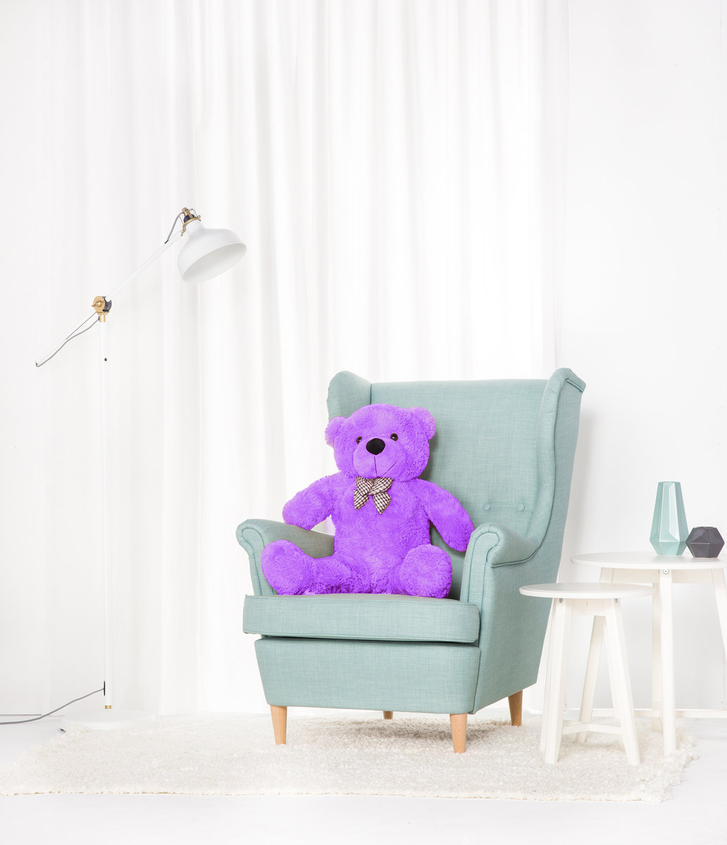 Miś Gustaw, duży Miś Classico, fioletowy, 90cm