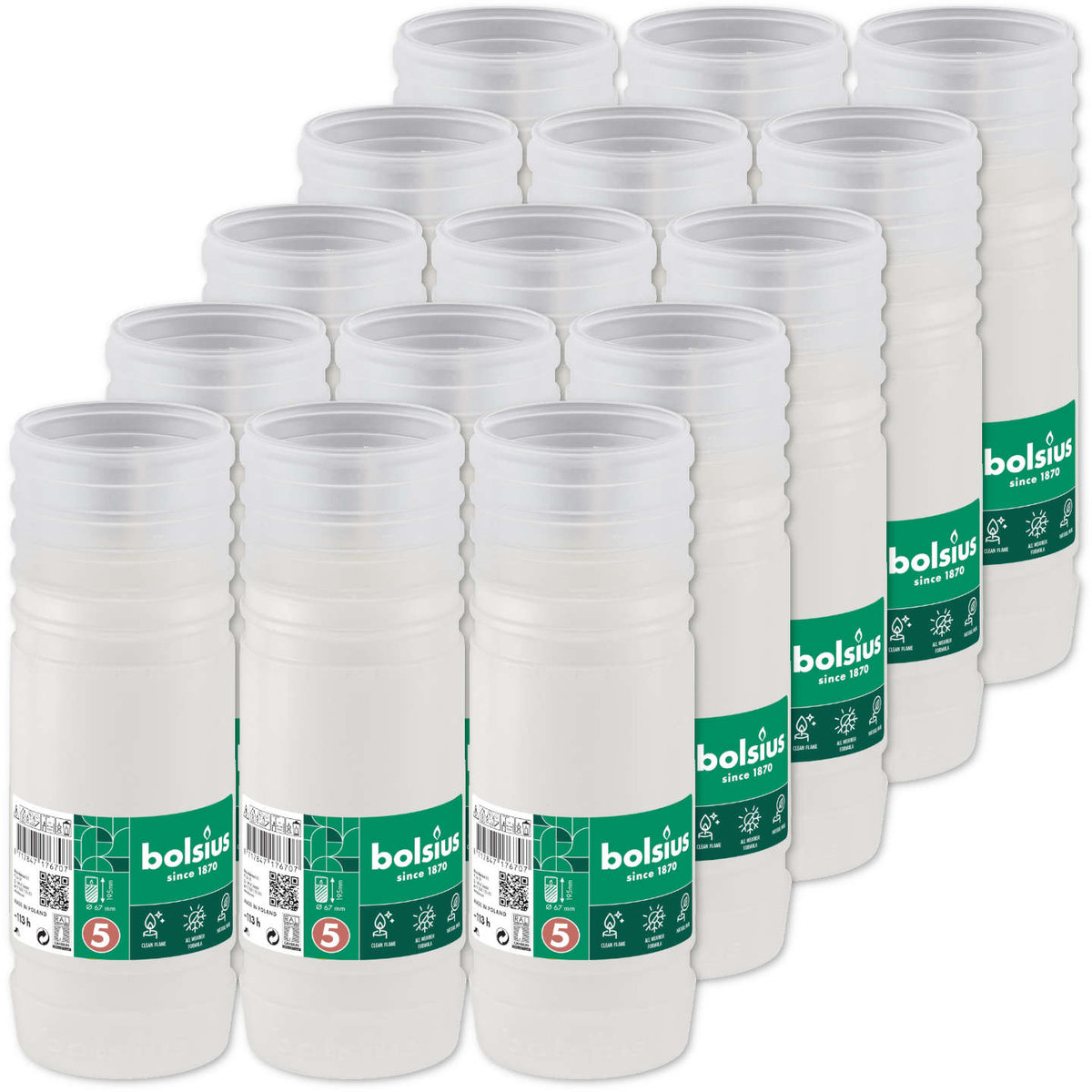 Wkłady Do Zniczy Parafinowe Bolsius Nr 5 5D Rp5 113H 15 Sztuk