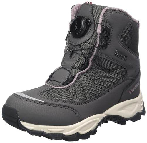 Viking Buty dziecięce Bjork Warm GTX Boa Snow Boot, uniseks, Charcoal Dusty Pink, 28 EU