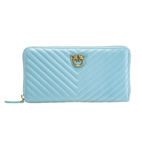 Pinko Ryder Zip Around Sheep C, Akcesoria Podróżne-Portfele damskie, E52q_jasnoniebieski Mare-antique Gold, U