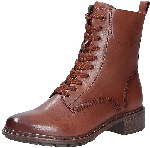 Tamaris Damskie buty motocyklowe, damskie botki, wkładka Touch, Skóra koniakowa., 36 EU