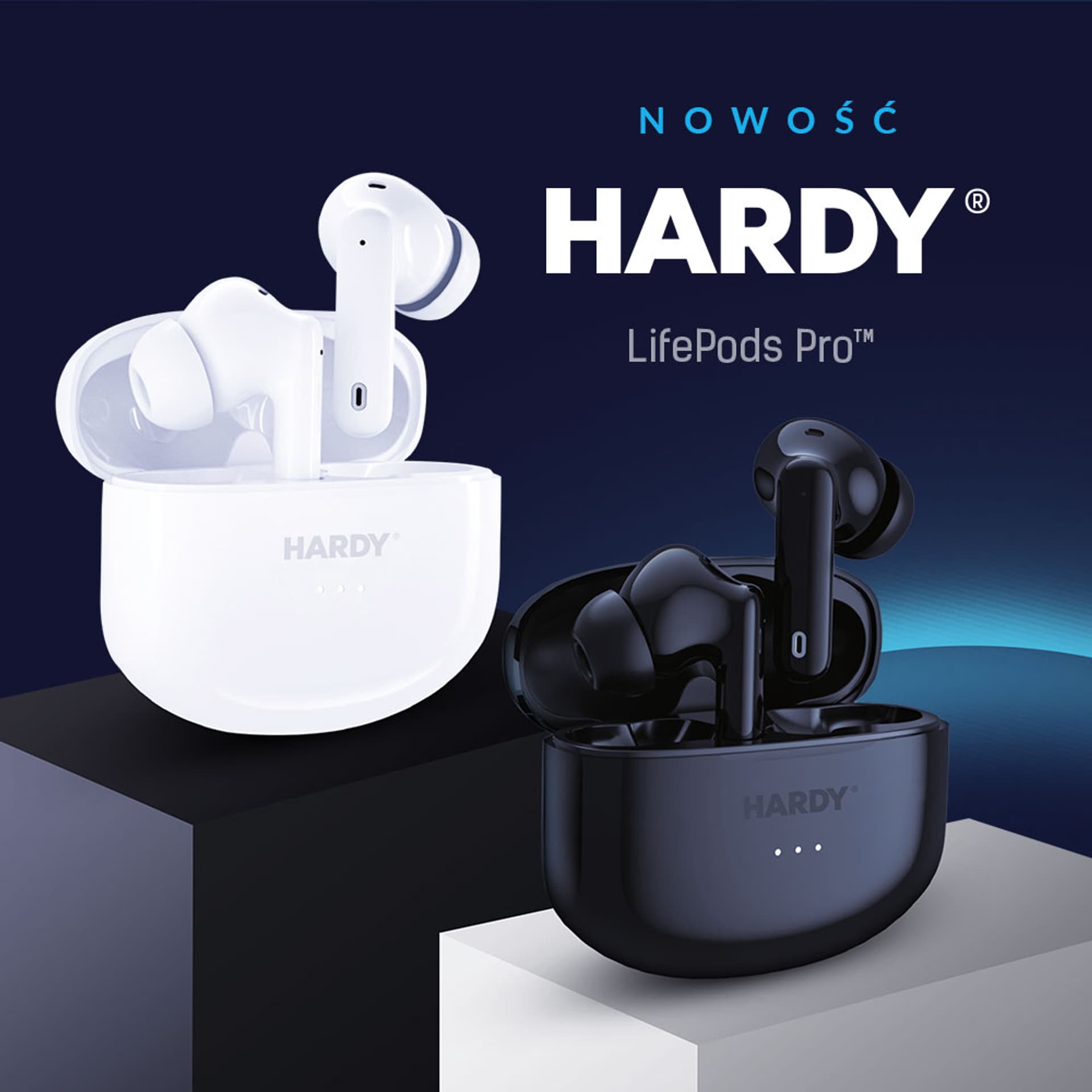 3MK Hardy LifePods Pro słuchawki bezprzewodowe Bluettoth 5.3 ANC czarny/black