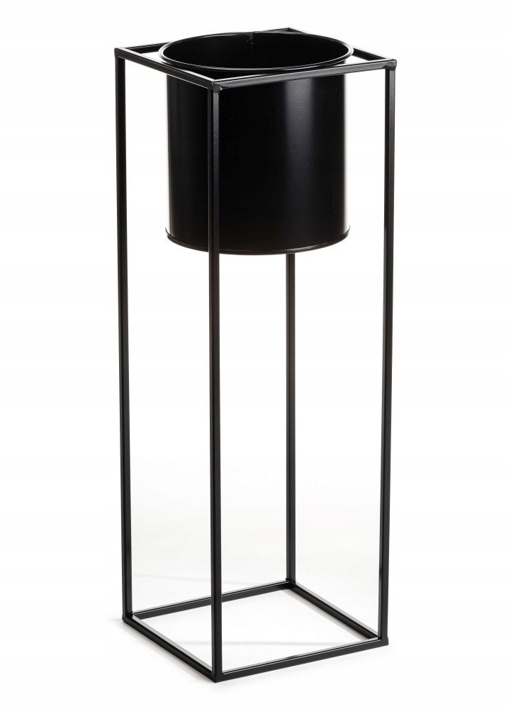 Dekoracja Domu Kwietnik stojący 70 cm Ring czarny LOFT 10-1601/70