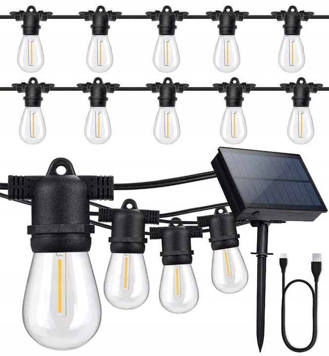 Girlanda ogrodowa Łańcuch 10m 10żarówek Led Usb C