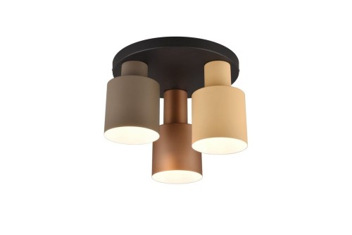 Trio Leuchten Lampa sufitowa brązowa z 3 punktami w kolorze taupe i beżu - Ans