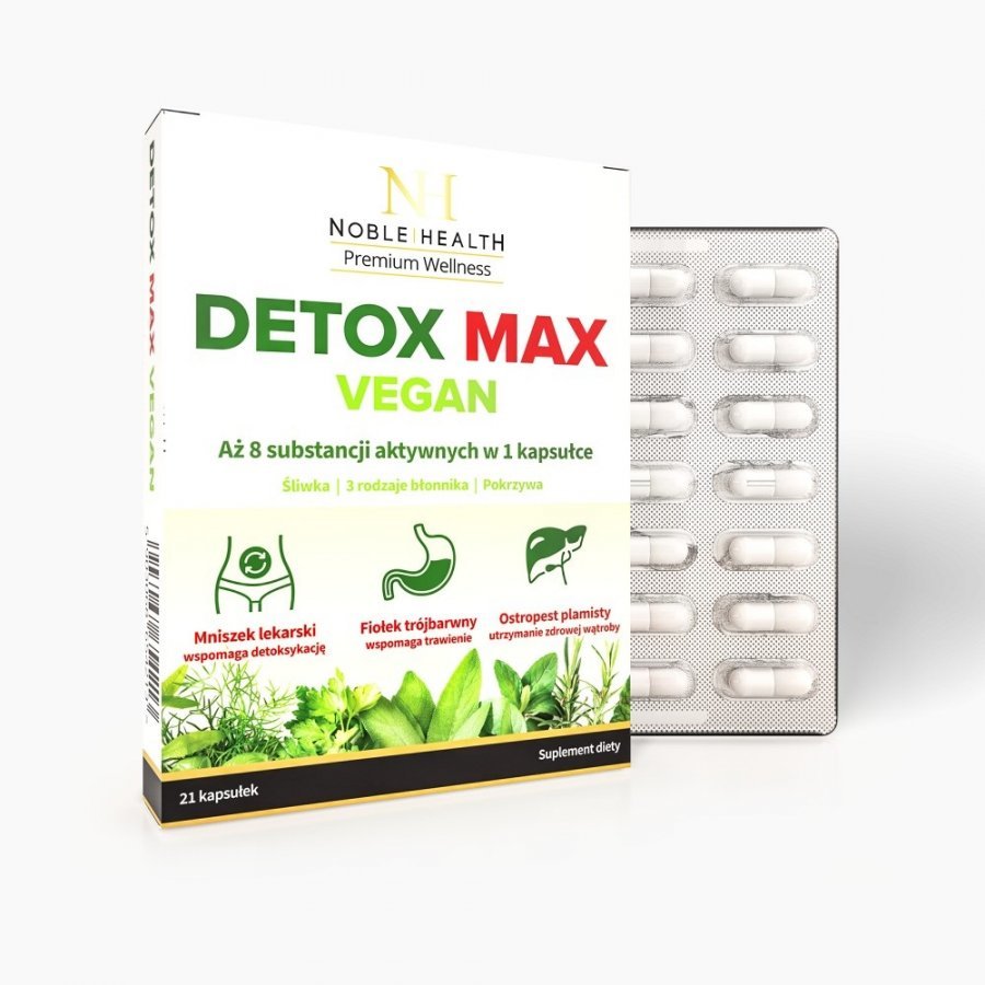 Noble Health Detox Max Vegan x 21 kaps (nowa formuła)