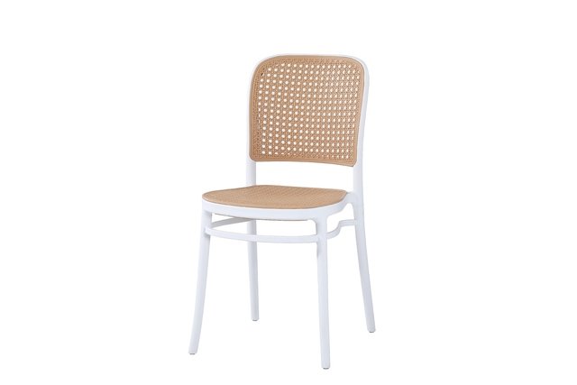 King Home WICKY białe krzesło z tworzywa, z ażurowym siedziskiem i oparciem KH010100245