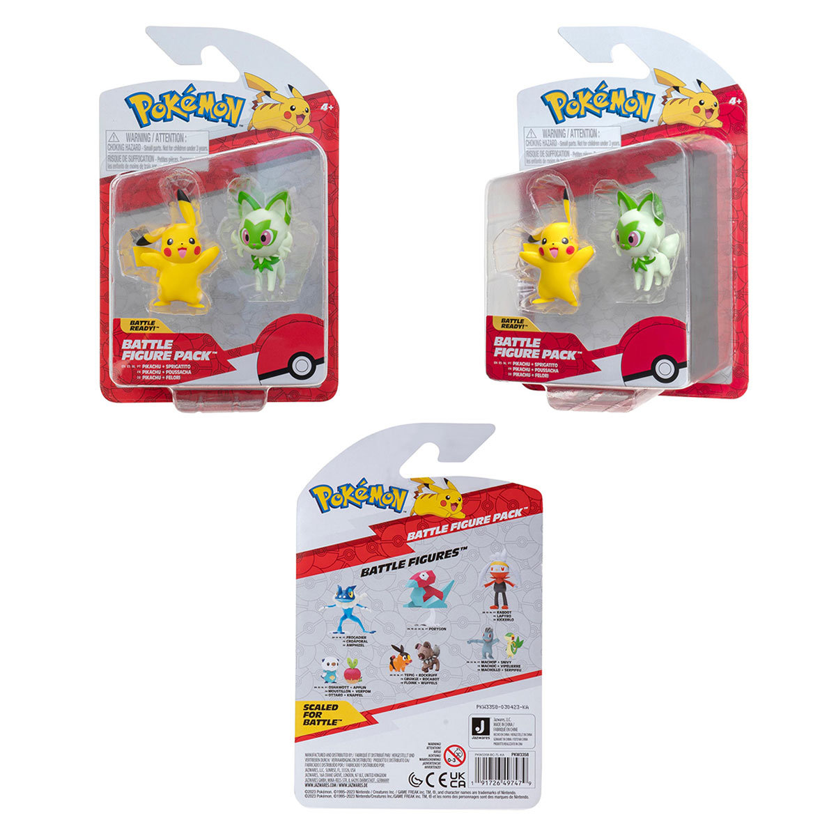 POKEMON, Figurki bitewne: Generacja IX, figurka (Sprigatito & Pikachu)