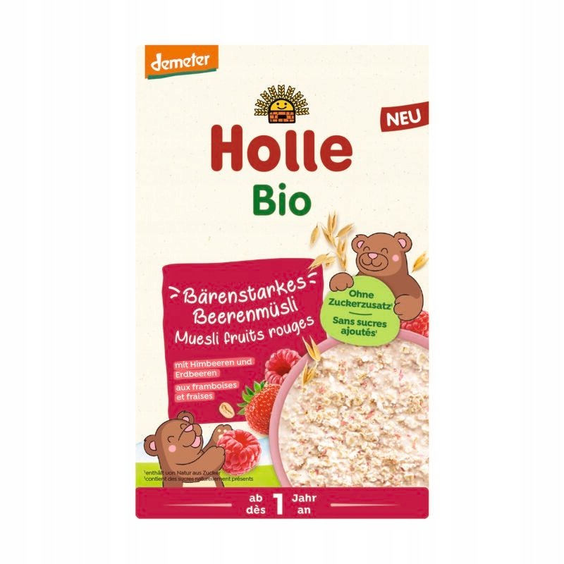 Holle Bio Kaszka Musli Malina Truskawka Bezmleczna 12m+ 200g