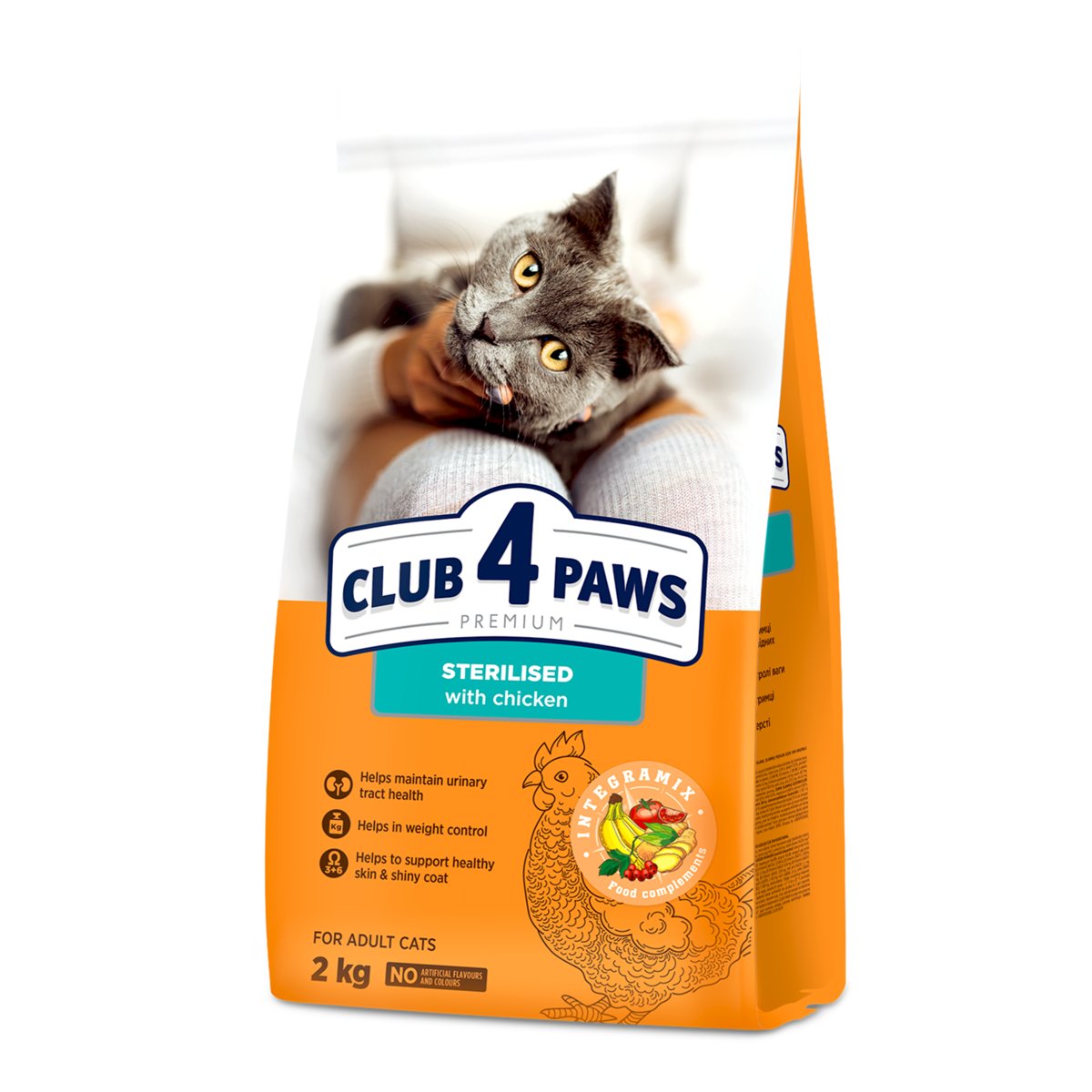CLUB 4 PAWS Premium „Sterilised” pełnowartościowa sucha karma dla kotów sterylizowanych 2 kg