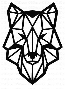 Geometryczny Wilk Obraz Ażurowy Dekoracja 3D X106