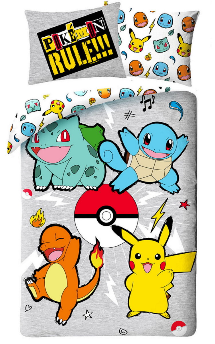 Pościel Młodzieżowa 140x200 Pokemony Pokemon