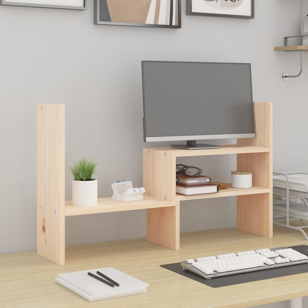 vidaXL Podstawka na monitor, (39-72)x17x43 cm, lite drewno sosnowe