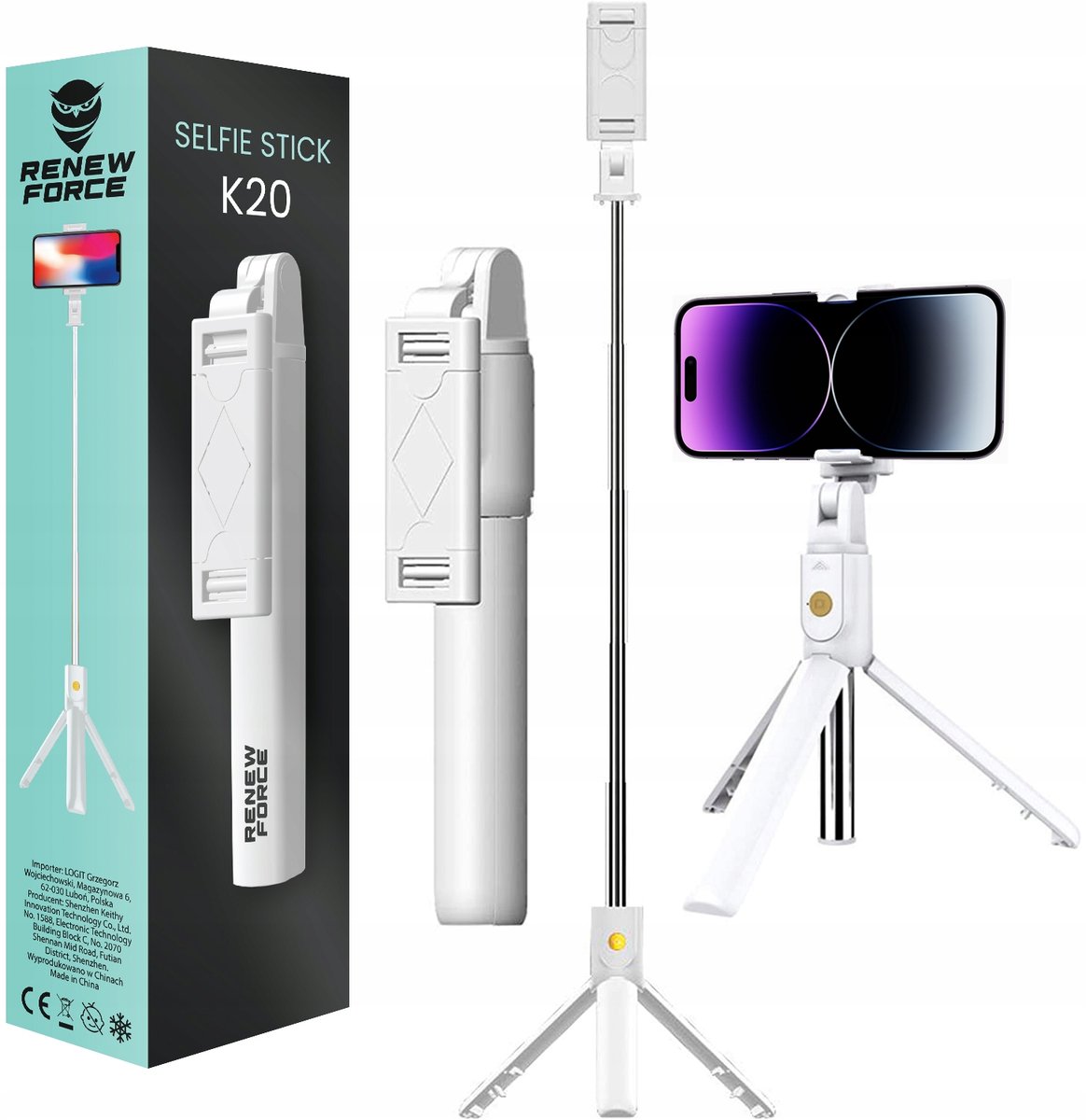 KIJEK DO SELFIE STICK TRIPOD STATYW PILOT BLUETOOT K20