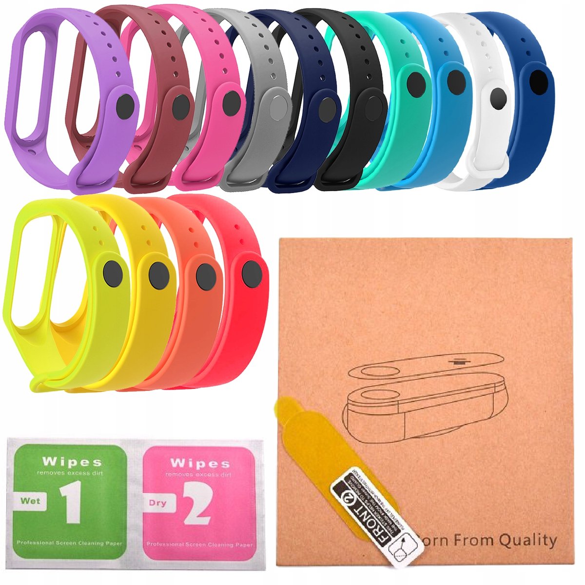 Zestaw 14 Opasek Do Xiaomi Mi Band 5 Miband + Folia Xmb-15Plus 14Szt