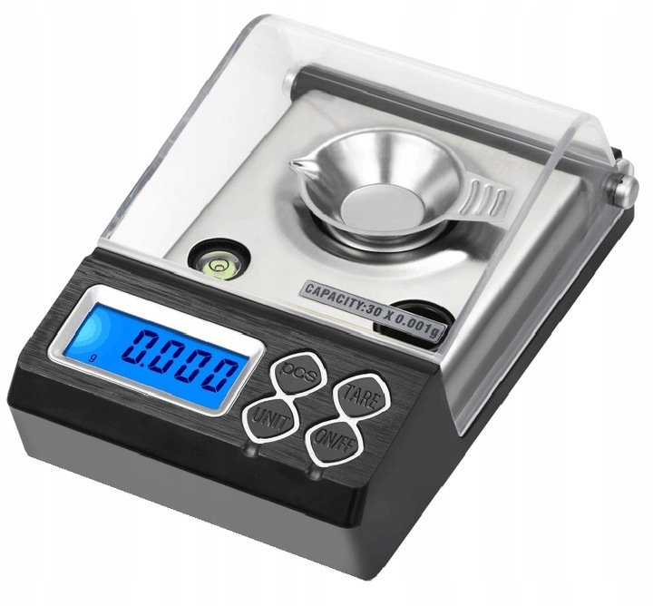 WAGA ELEKTRONICZNA LABORATORYJNA 30g 0,001g DOKŁADNA